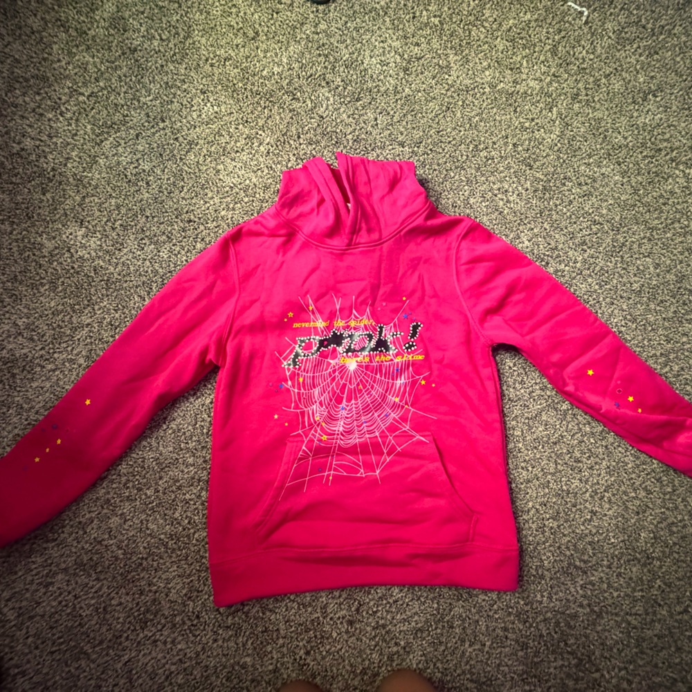 SHEIN Pink Graphic Sweatshirt Hoodie